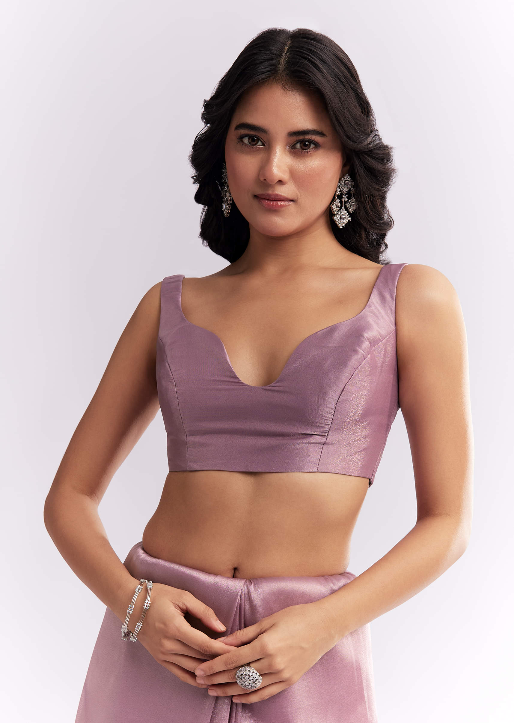 Pink Tissue Silk Saree With Heavy Hand Embroidery - Image 7