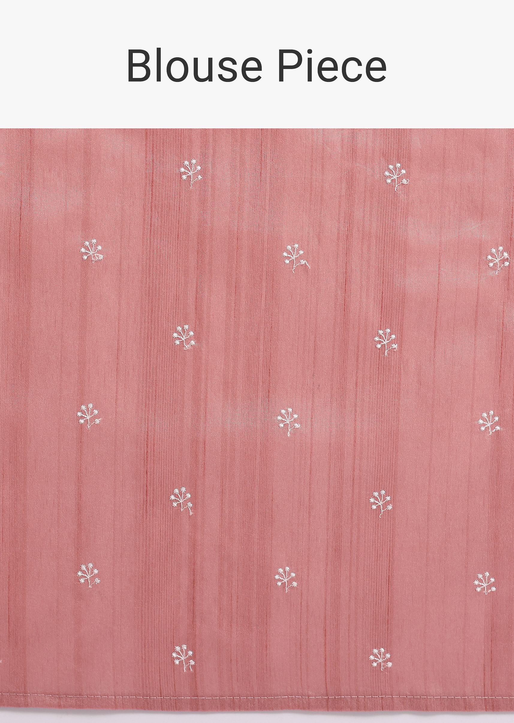 Pink Tussar Saree With Unstitched Blouse - Image 9
