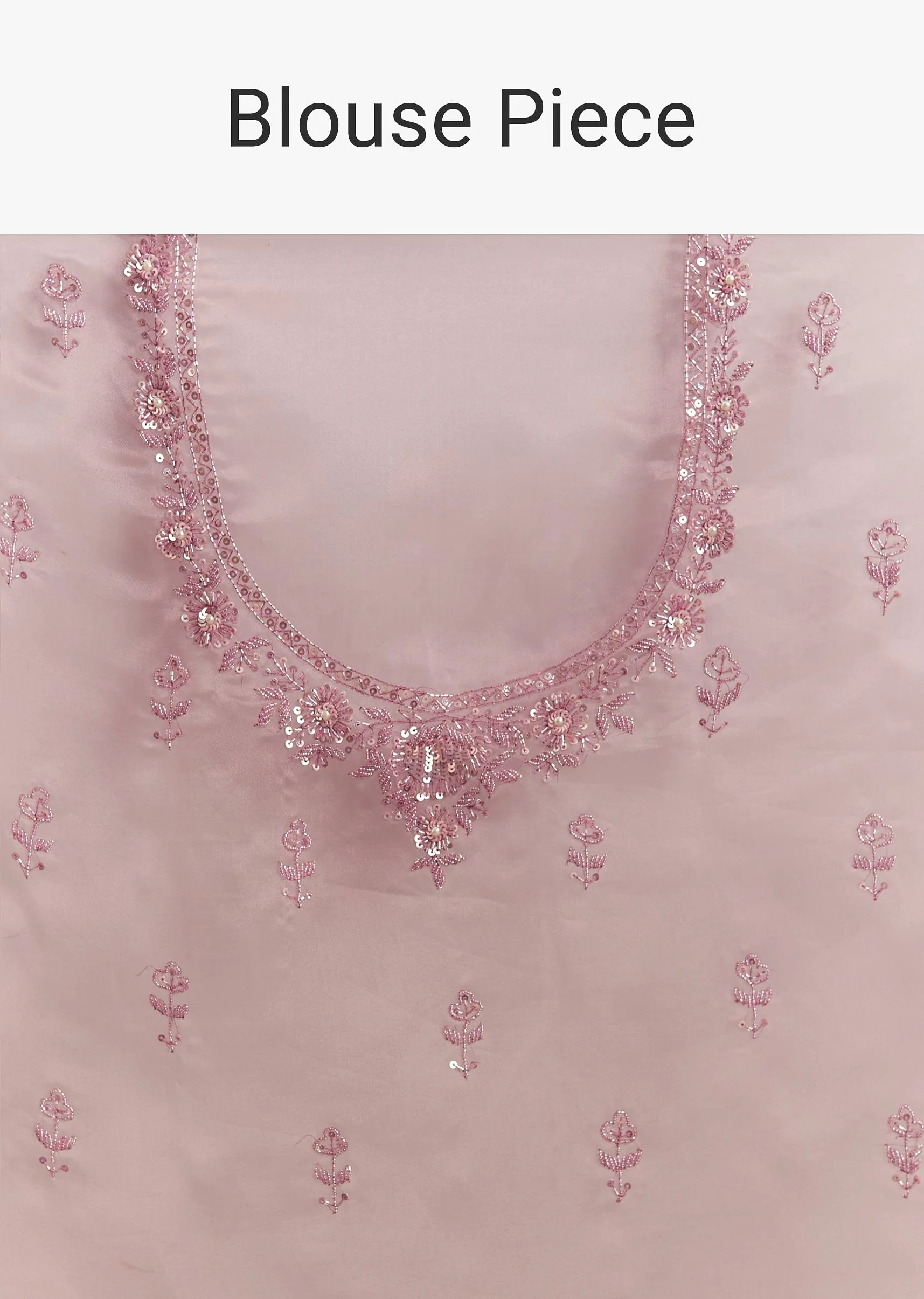 Pinkish Lavender Tissue Saree With Sequins Cutdana And Scallop Border - Image 10