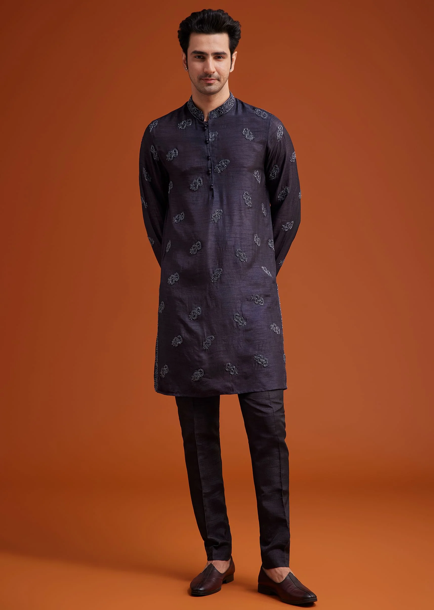 Purple Embroidered Jodhpuri Set - Image 6