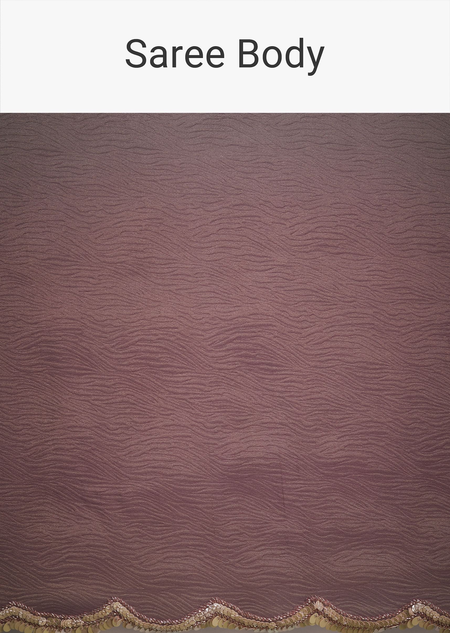 Purple Ombre Tissue Saree With Scallop Border - Image 10