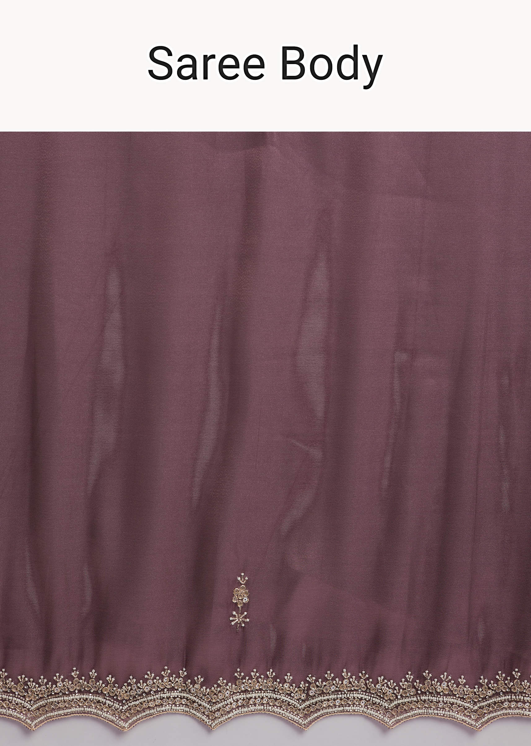 Purple Silk Organza Saree With Heavy Hand Embroidery - Image 9
