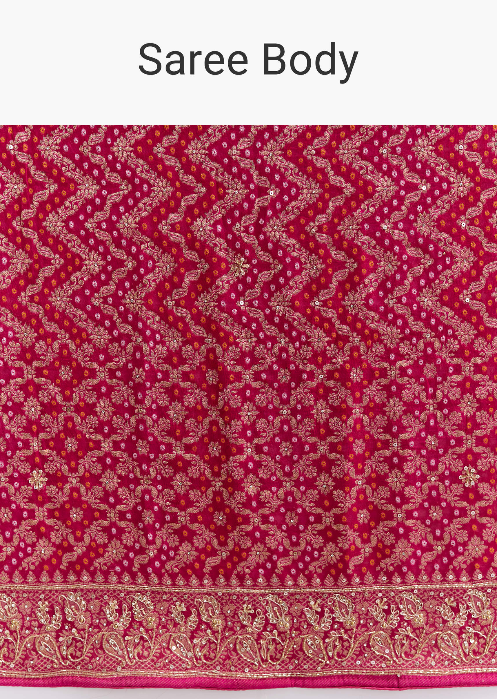 Rani Pink Banarasi Georgette Saree With Heavy Embroidery - Image 9