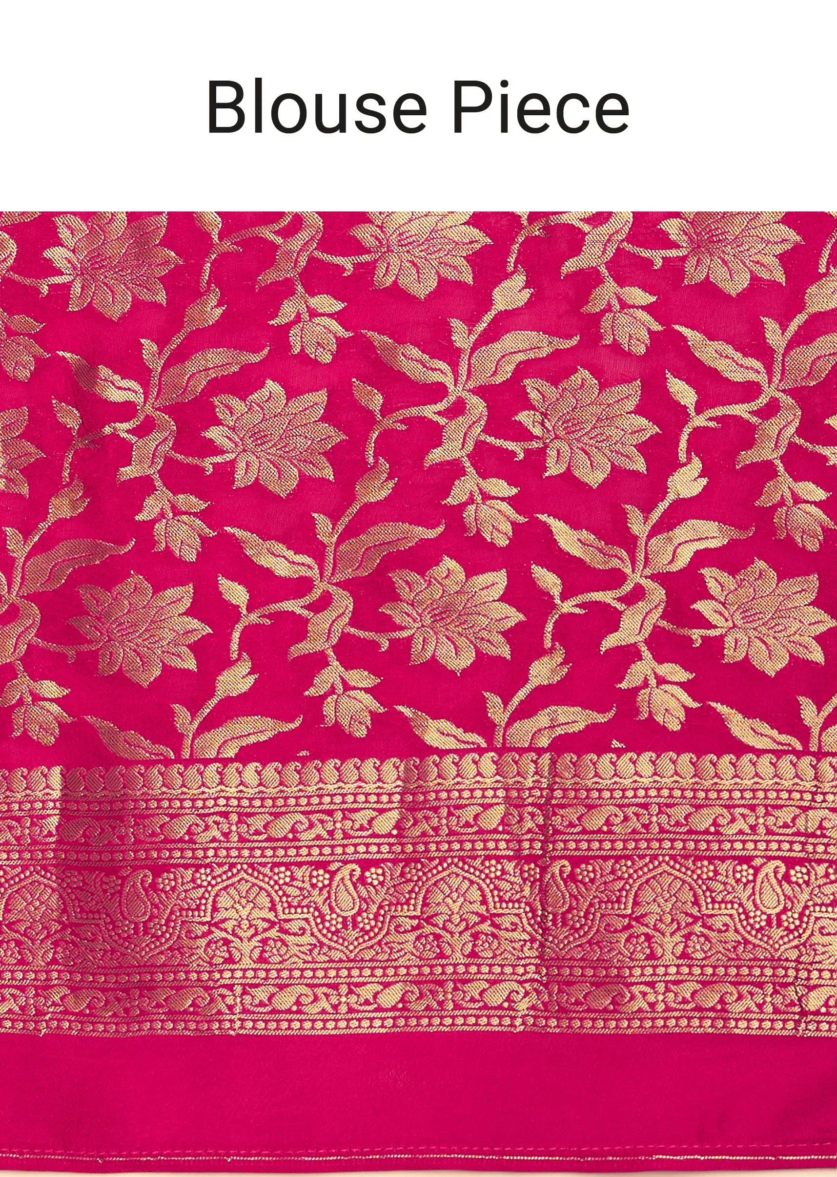 Rani Pink Tissue Silk Ready To Wear Saree With Zari Border And Butti Work - Image 10