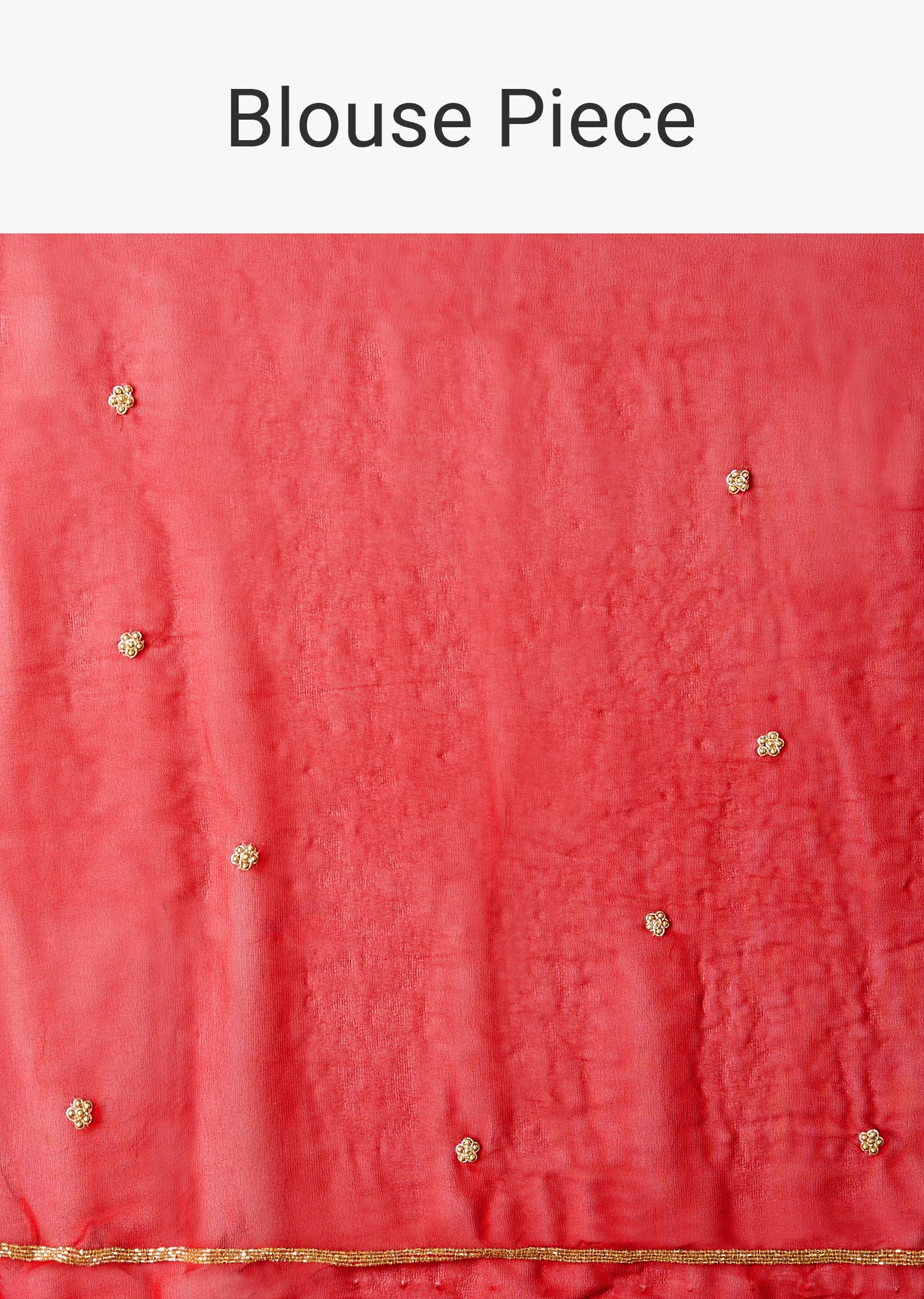 Red Banarasi Georgette Embroidered Saree With Heavy Hand Embroidery - Image 9