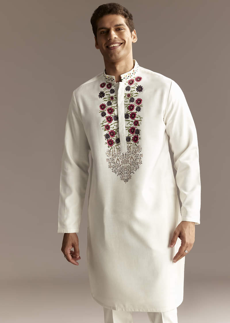 Red Cutwork Kurta Jacket Set - Image 6