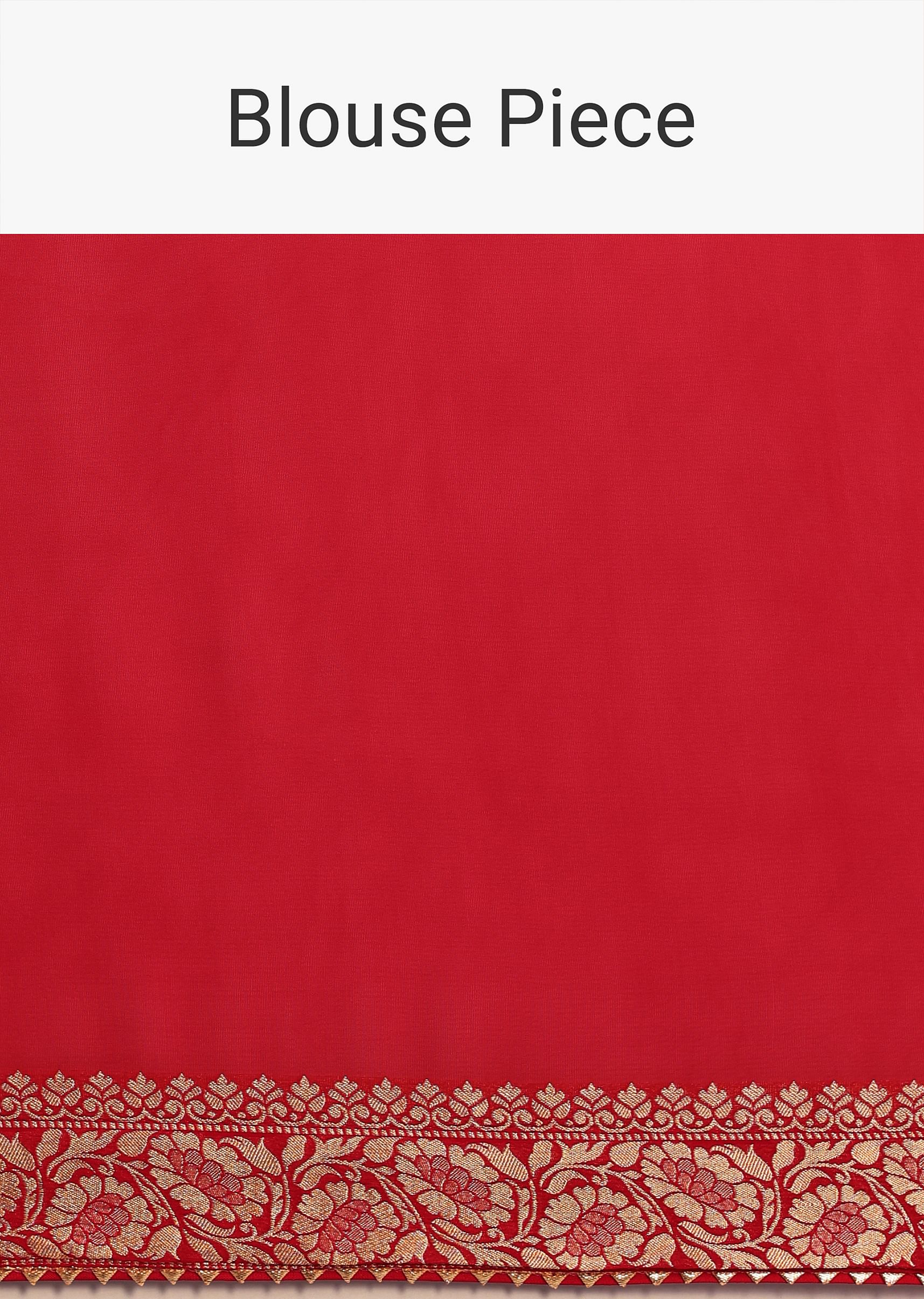 Red Woven Georgette Saree With Unstitched Blouse - Image 10