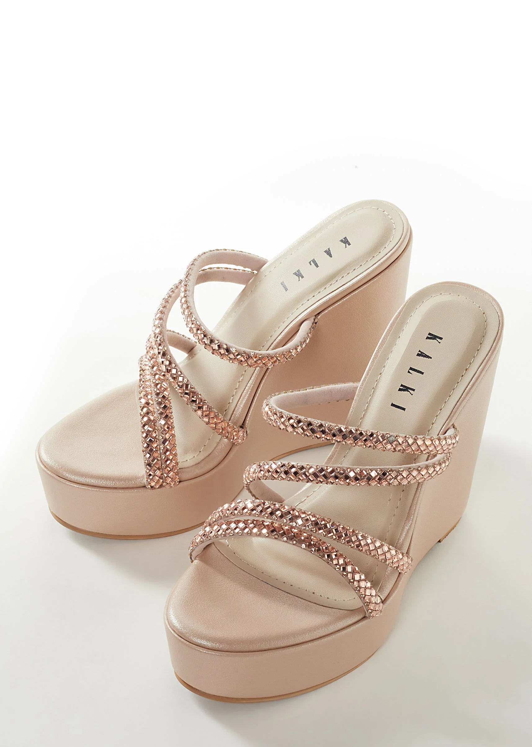 Rose Gold Womens Footwear With Embellished Detail - Image 2