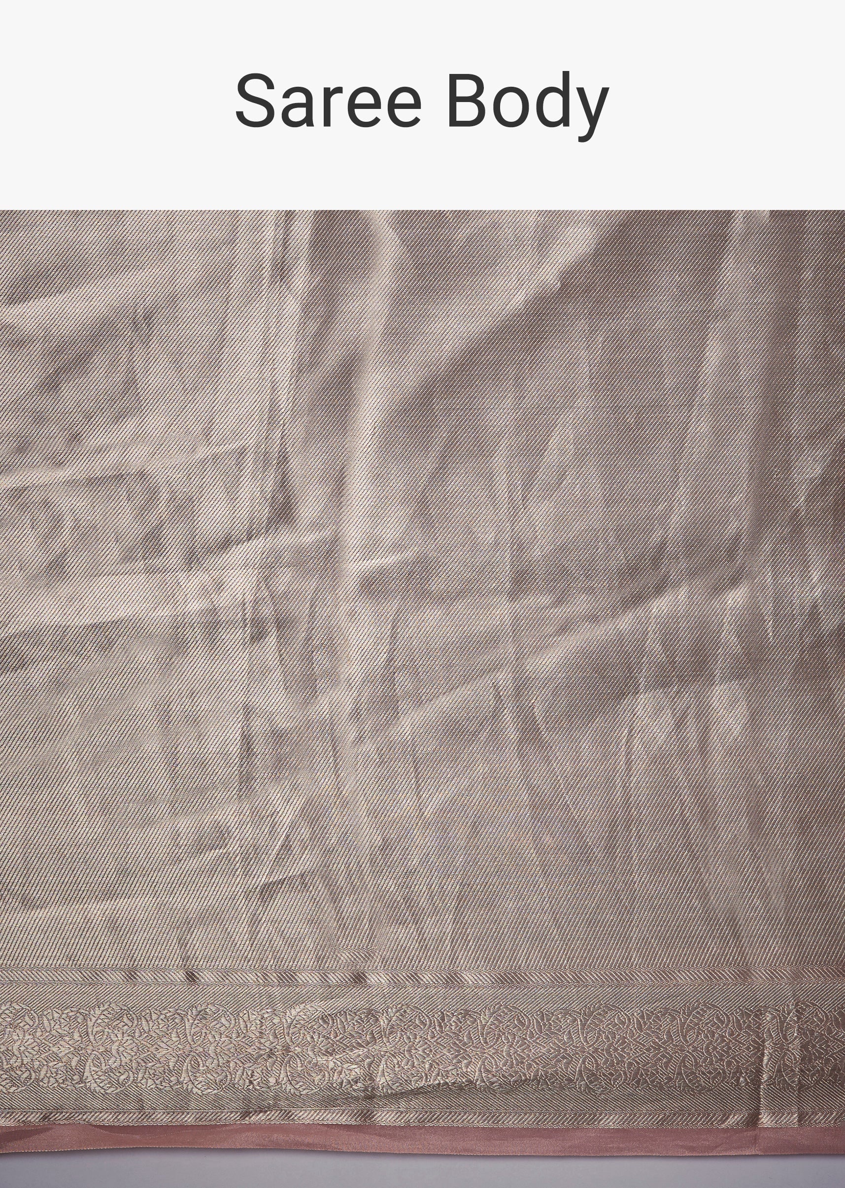 Silver Banarasi Tissue Silk Saree with Unstitched Blouse - Image 9