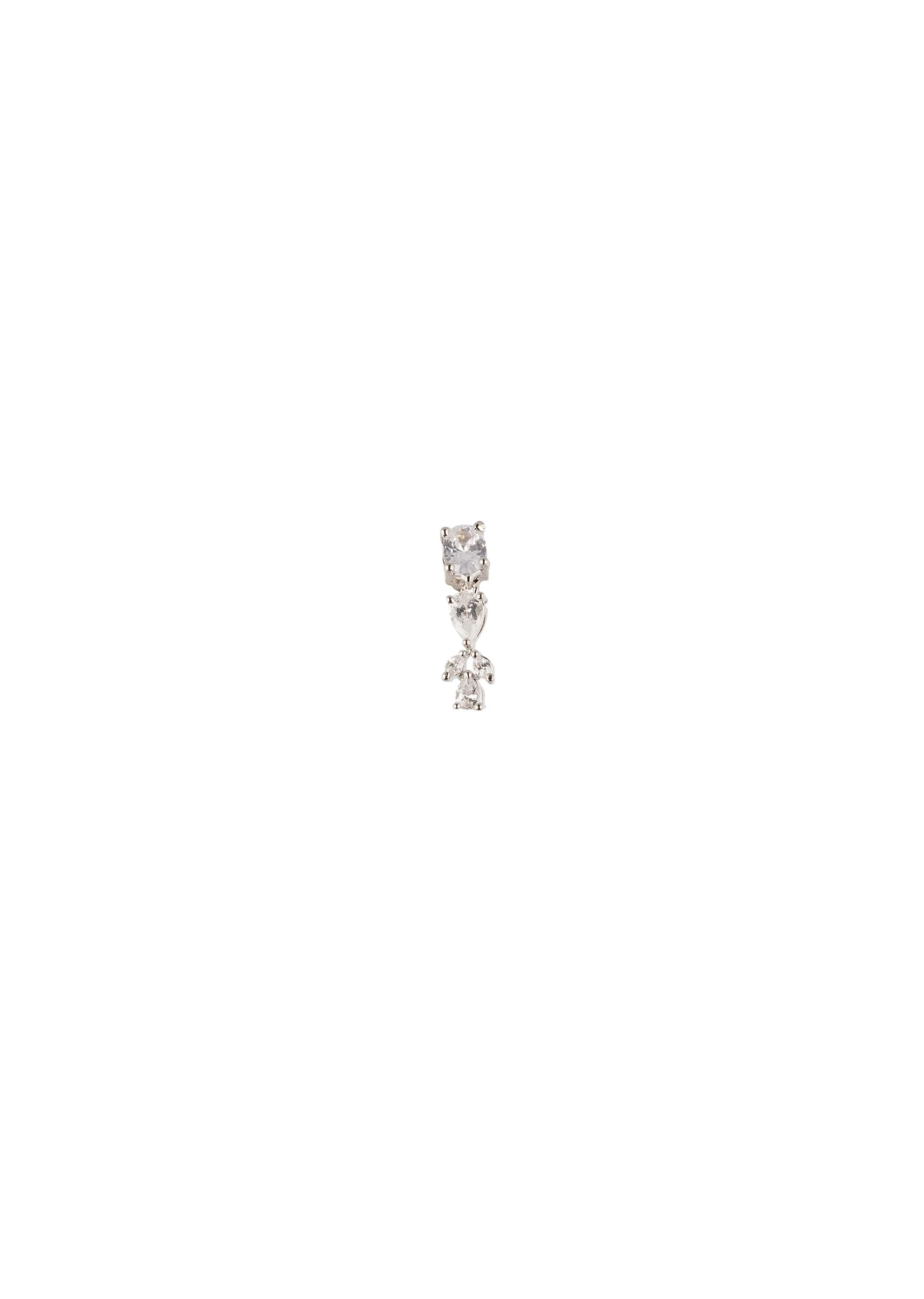 Silver Finish Necklace Set With Modern Fringe Style And Cubic Zirconia Accents - Image 4