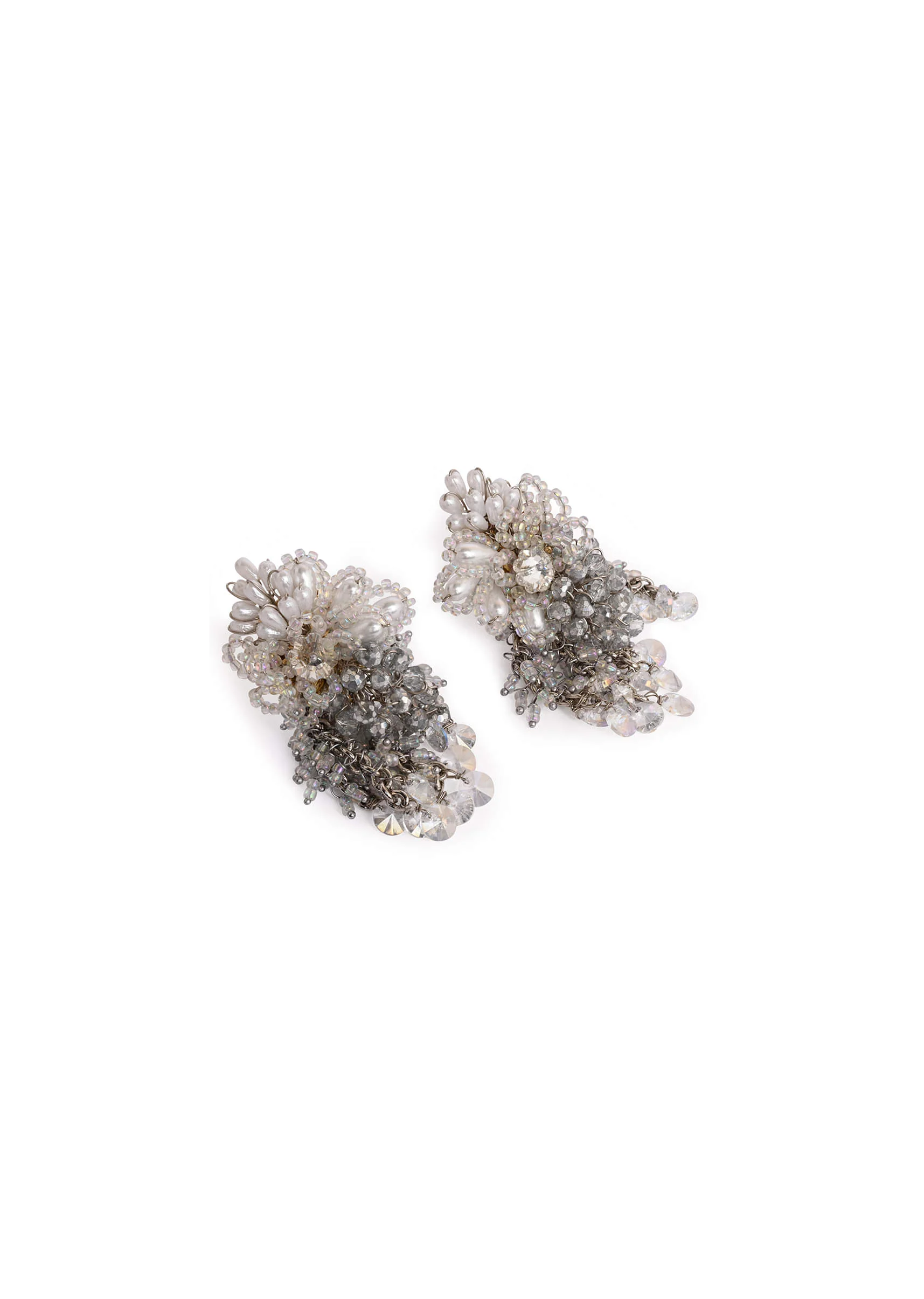Silver Plated Pearl Festive Medium Size Earrings - Image 3
