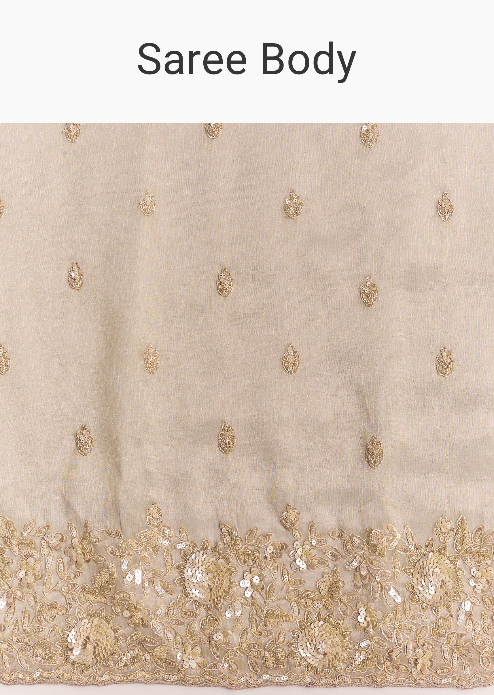 Silver Tissue Saree Embellished With Beads And Sequins - Image 10