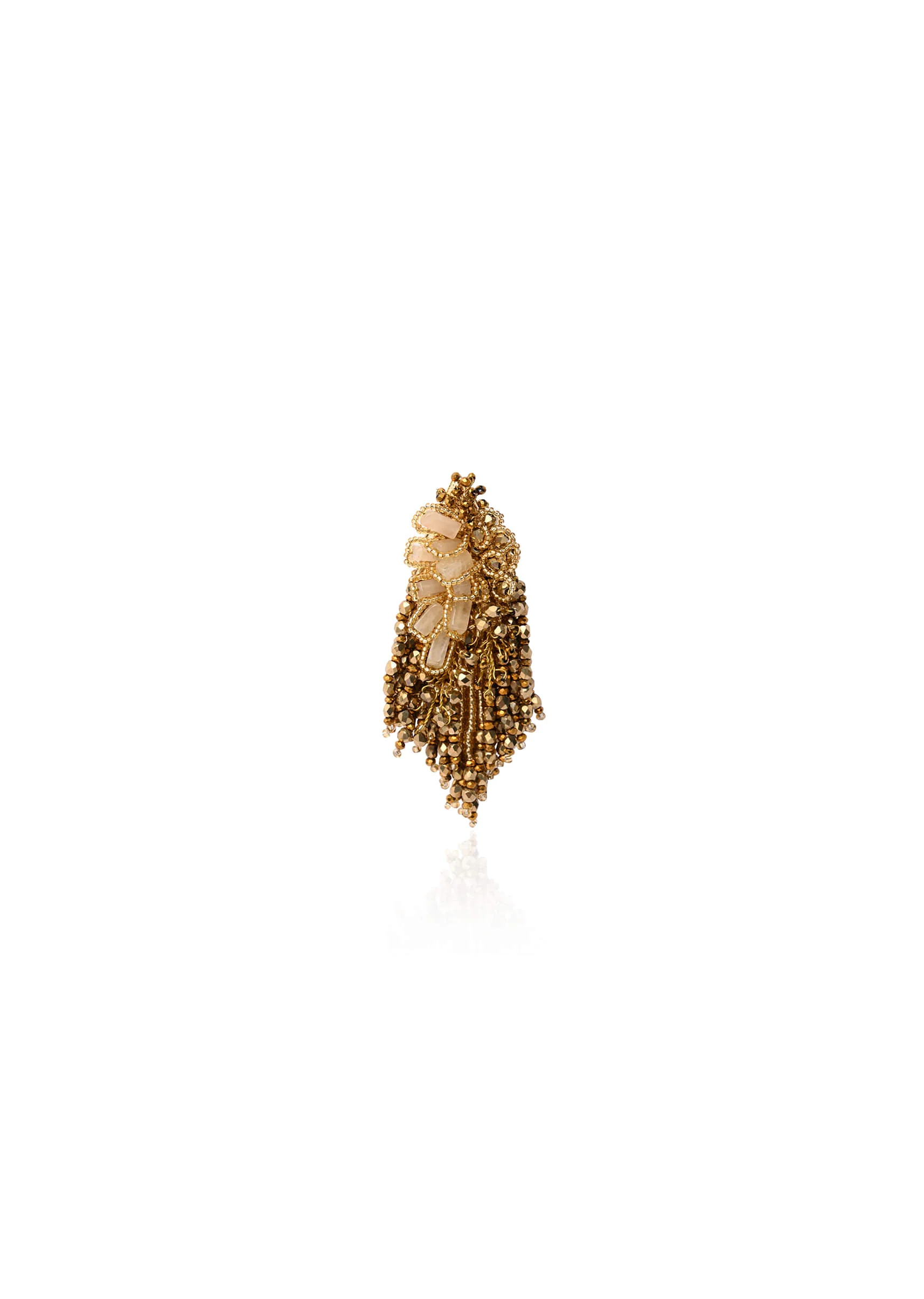 Wedding Gold Plated Golden Ethnic Long Earrings - Image 5
