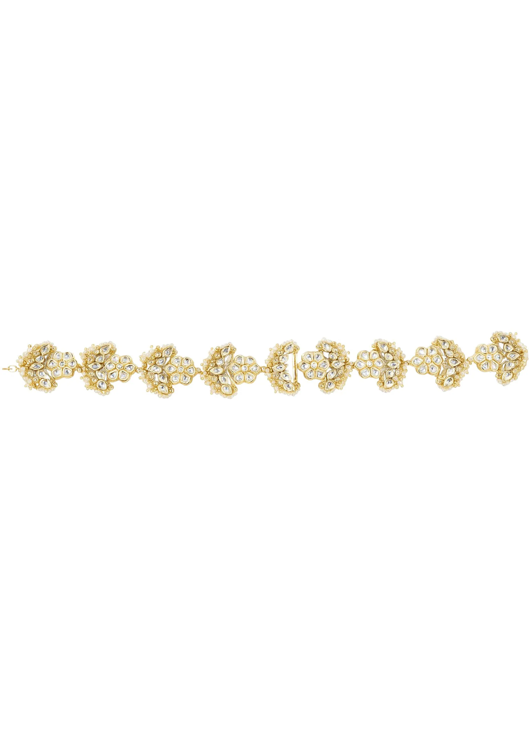 White Kundan Embellished Mathapatti - Image 2
