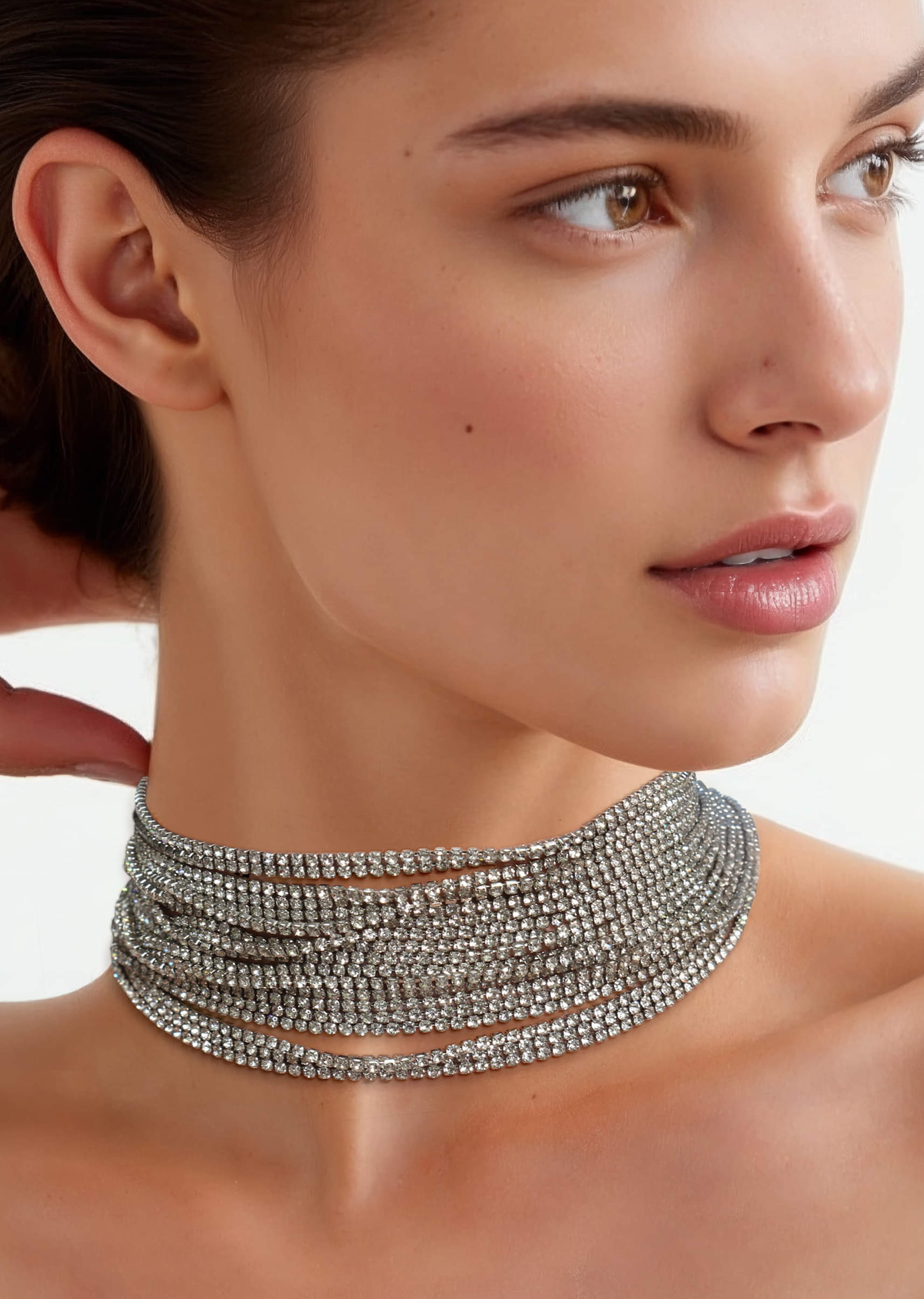 White Layered Chain Necklace