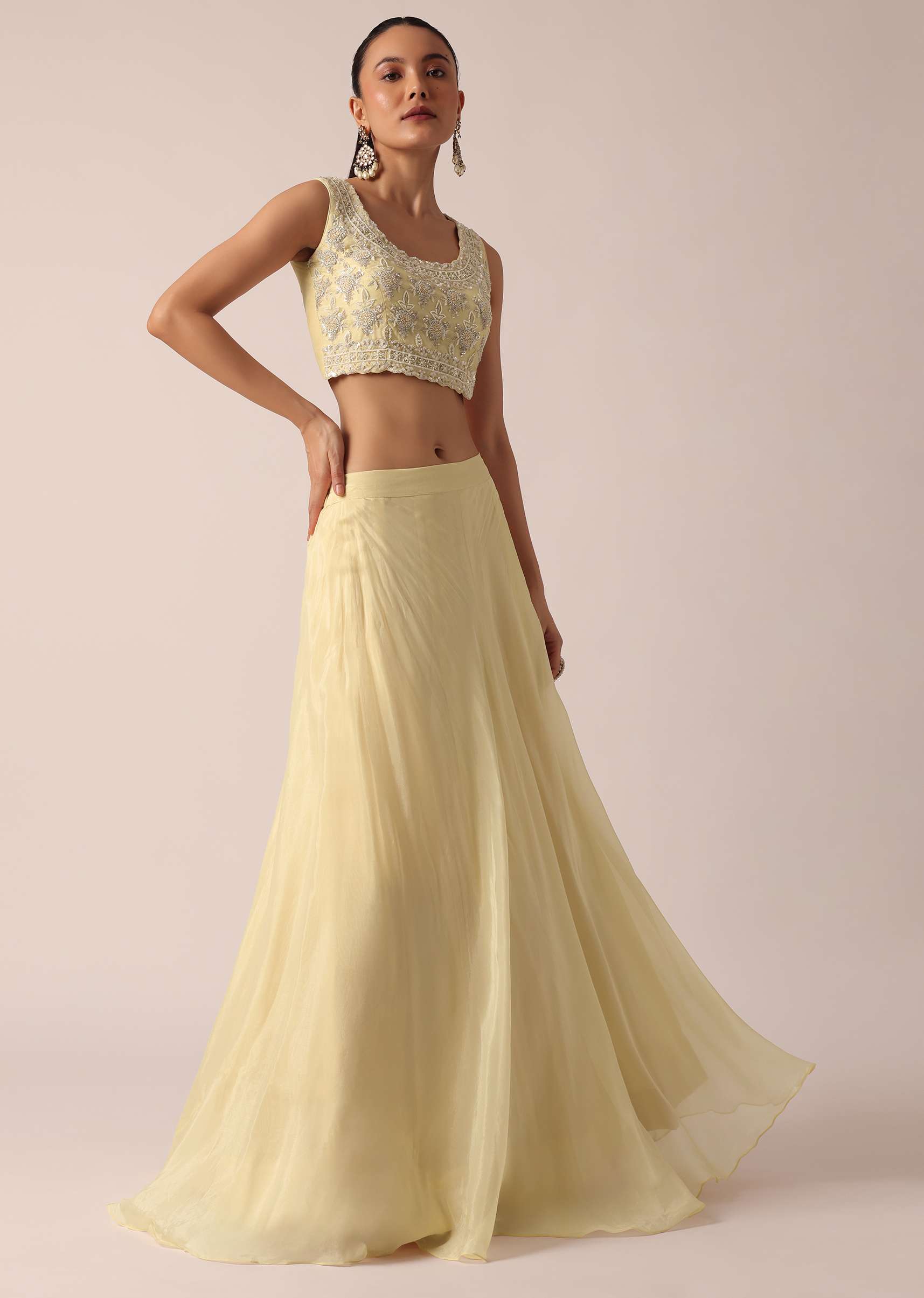 White Organza Jacket And Lehenga Set With Sequin Work - Image 6