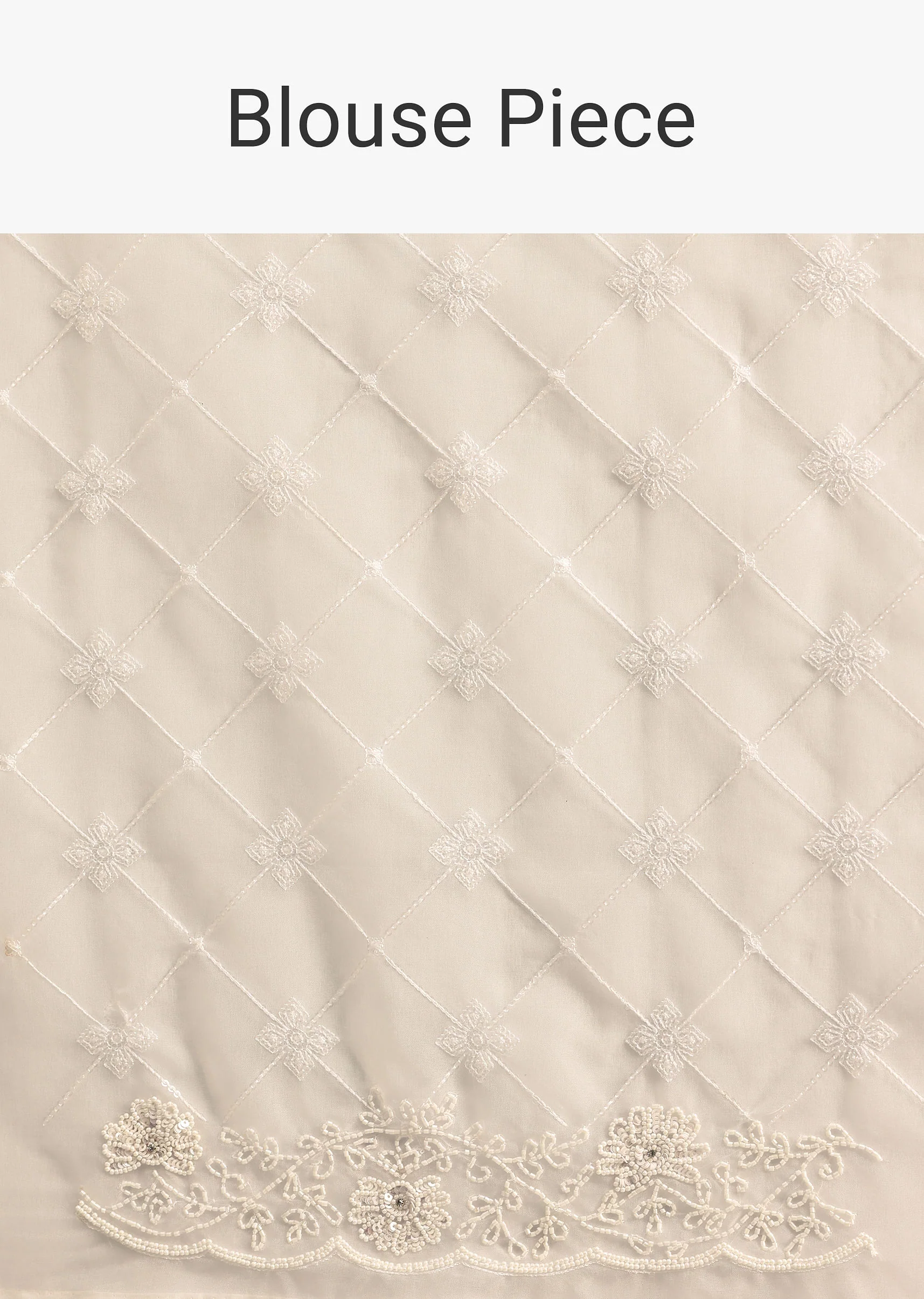 White Organza Saree With Cutdana And Sequin Embroidery - Image 10