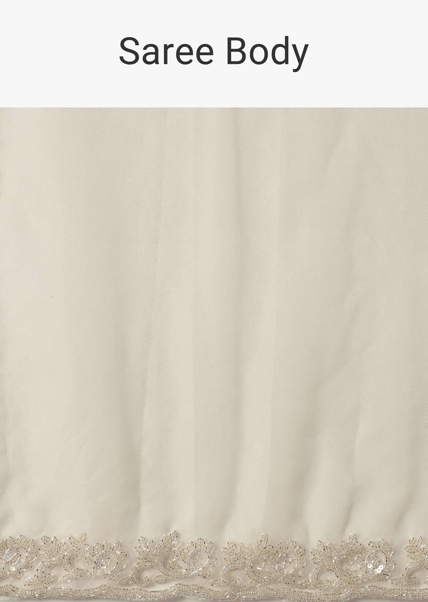 White Sheer Organza Saree With Scallop Cutwork And Unstitched Blouse Piece - Image 9