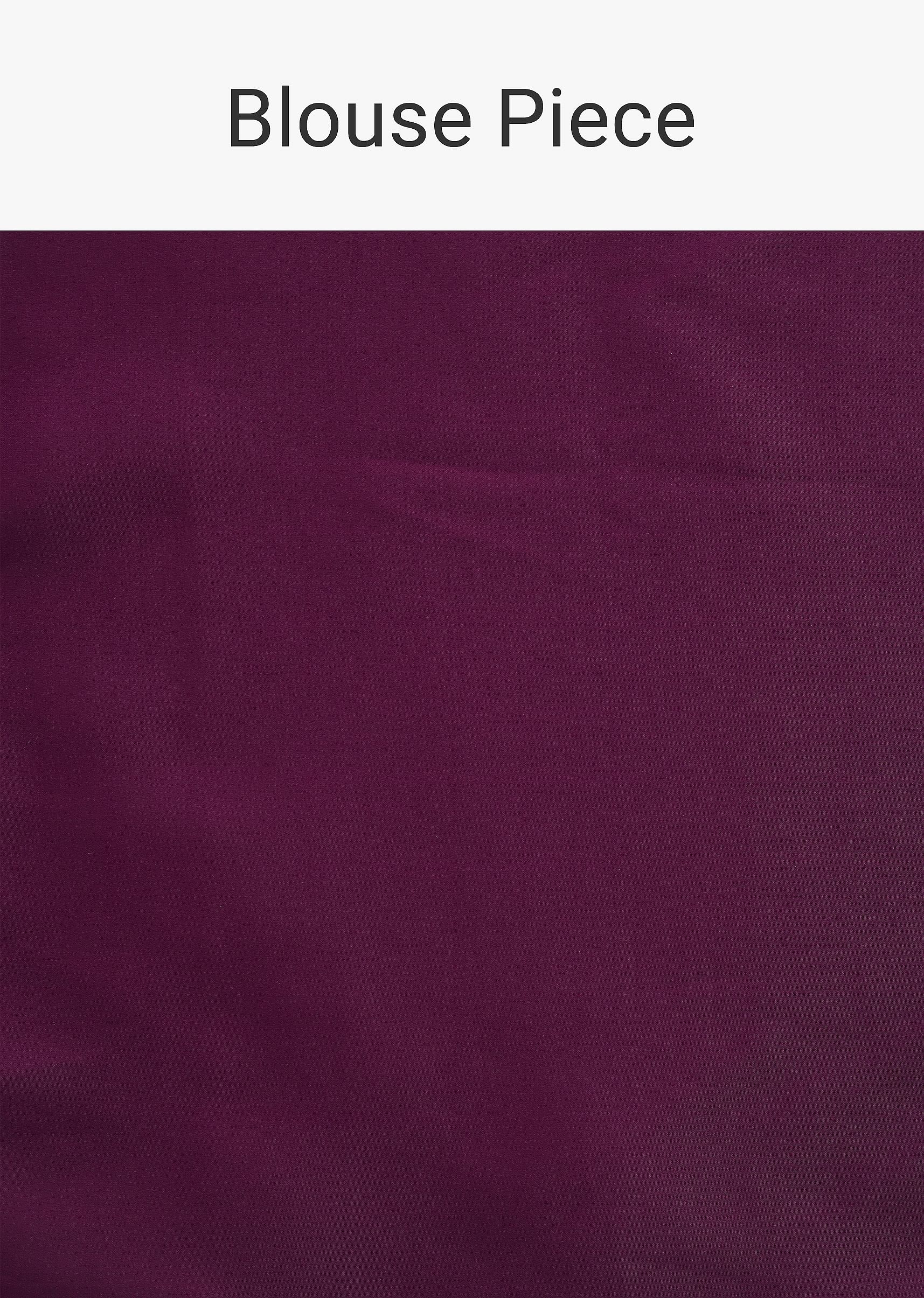 Wine Organza Saree With Lace Border And Unstitched Blouse Piece - Image 10