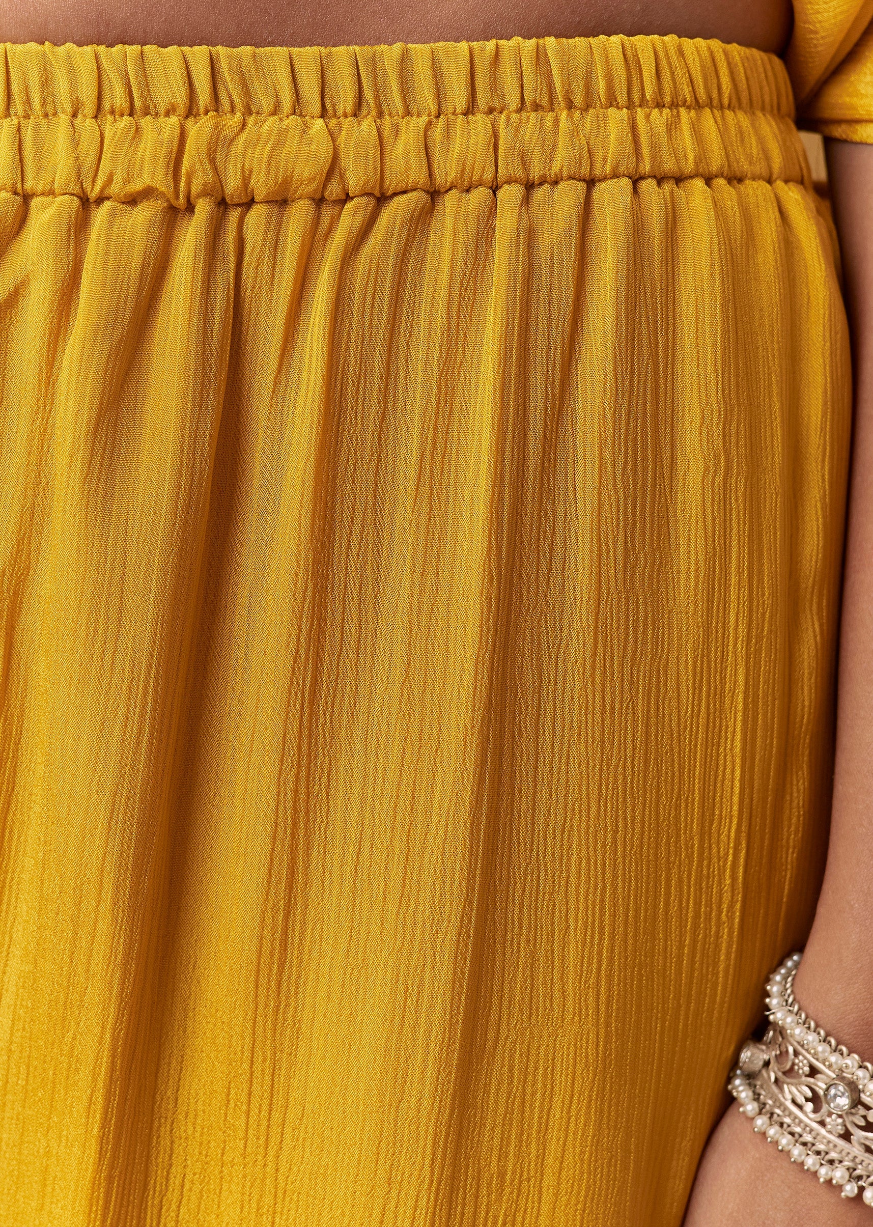 Yellow Asymmetric Sharara Cape Set - Image 6