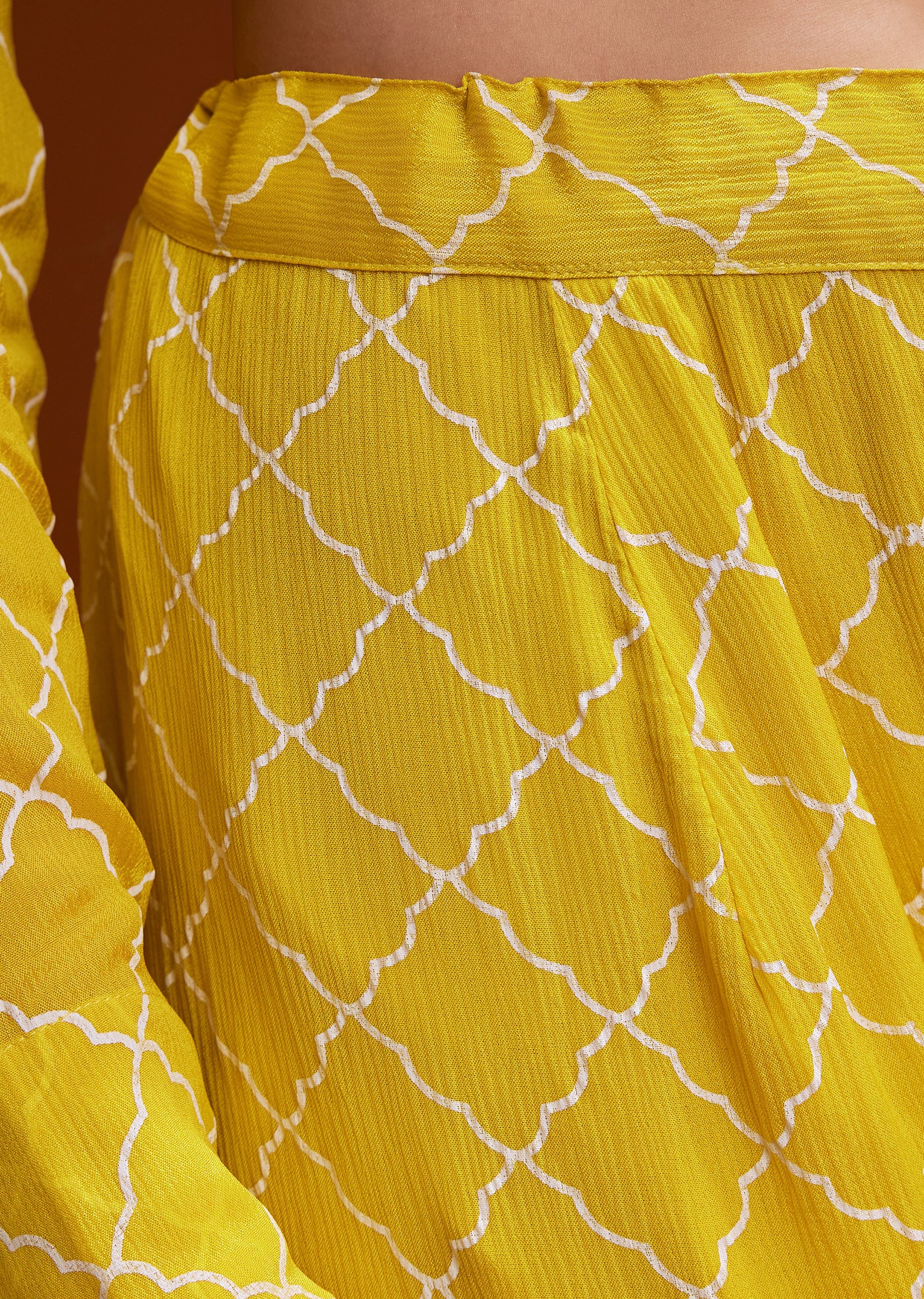 Yellow Chinon Sharara Set With Cutdana And Sequins - Image 6
