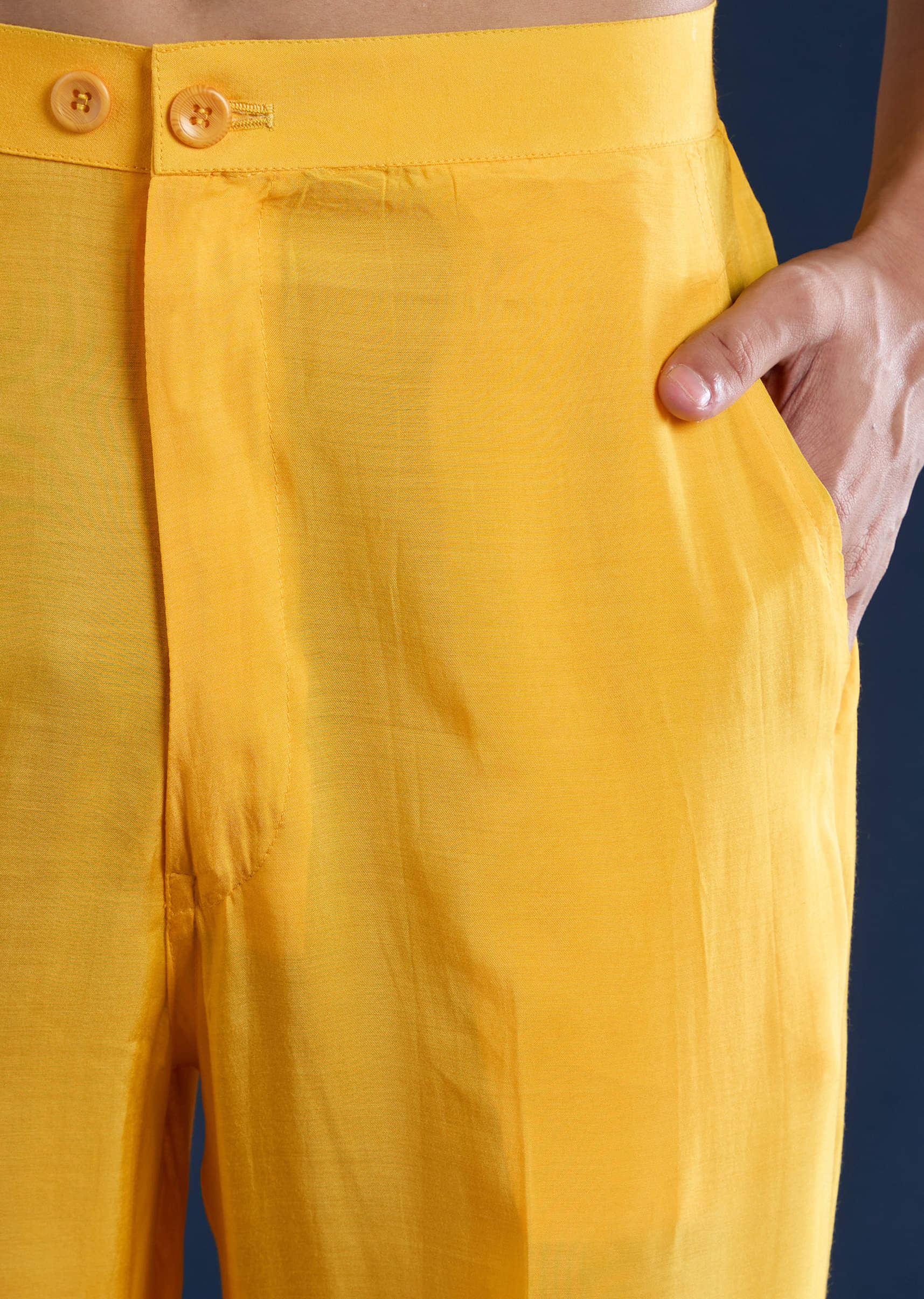 Yellow Embellished Kurta and Jacket Set - Image 7