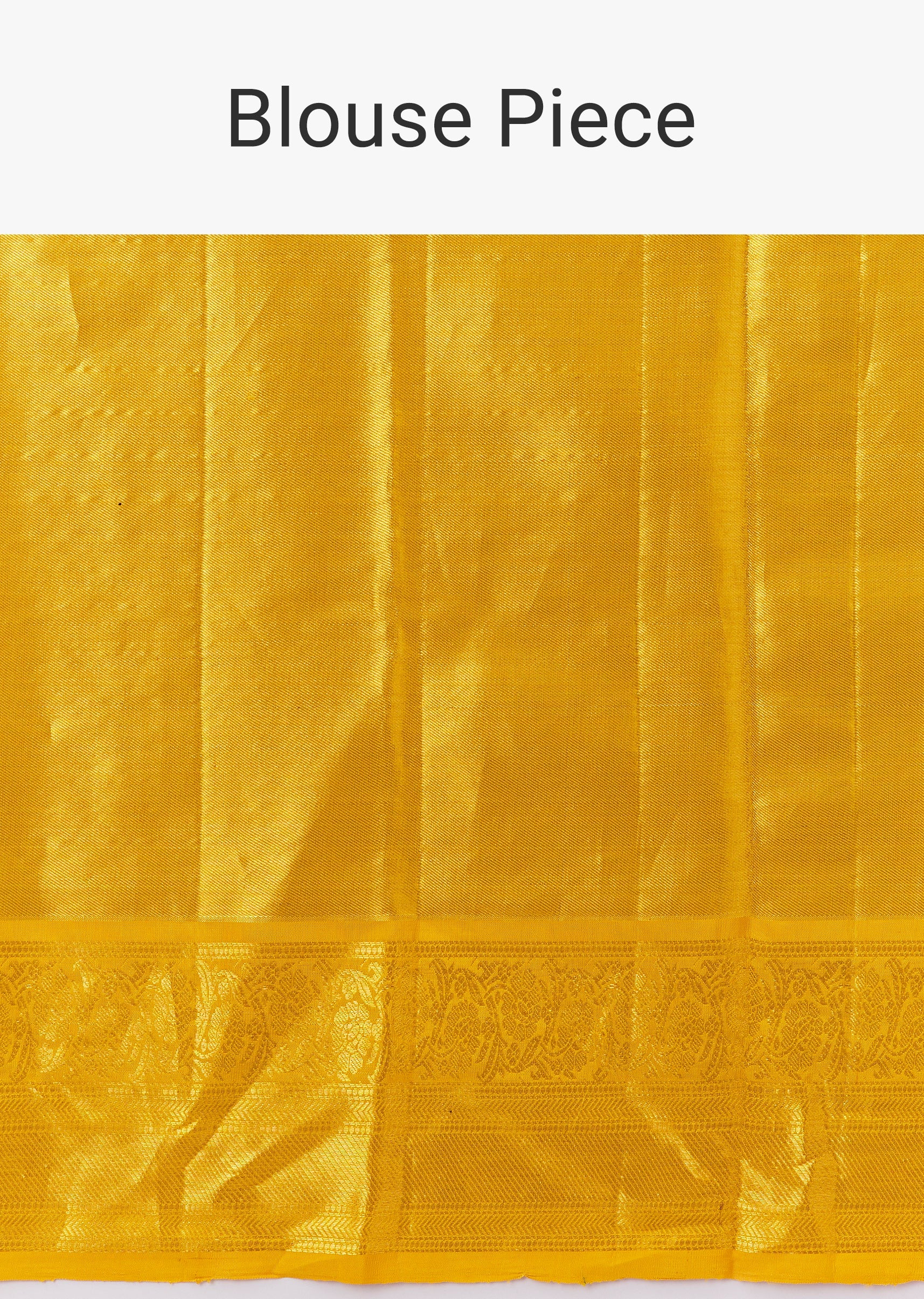 Yellow Gold South Silk Woven Saree With Floral Weave - Image 8