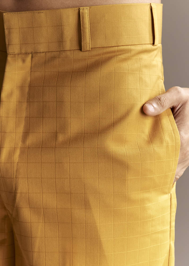 Yellow Kurta Jacket Set With Palazzo Pants - Image 7