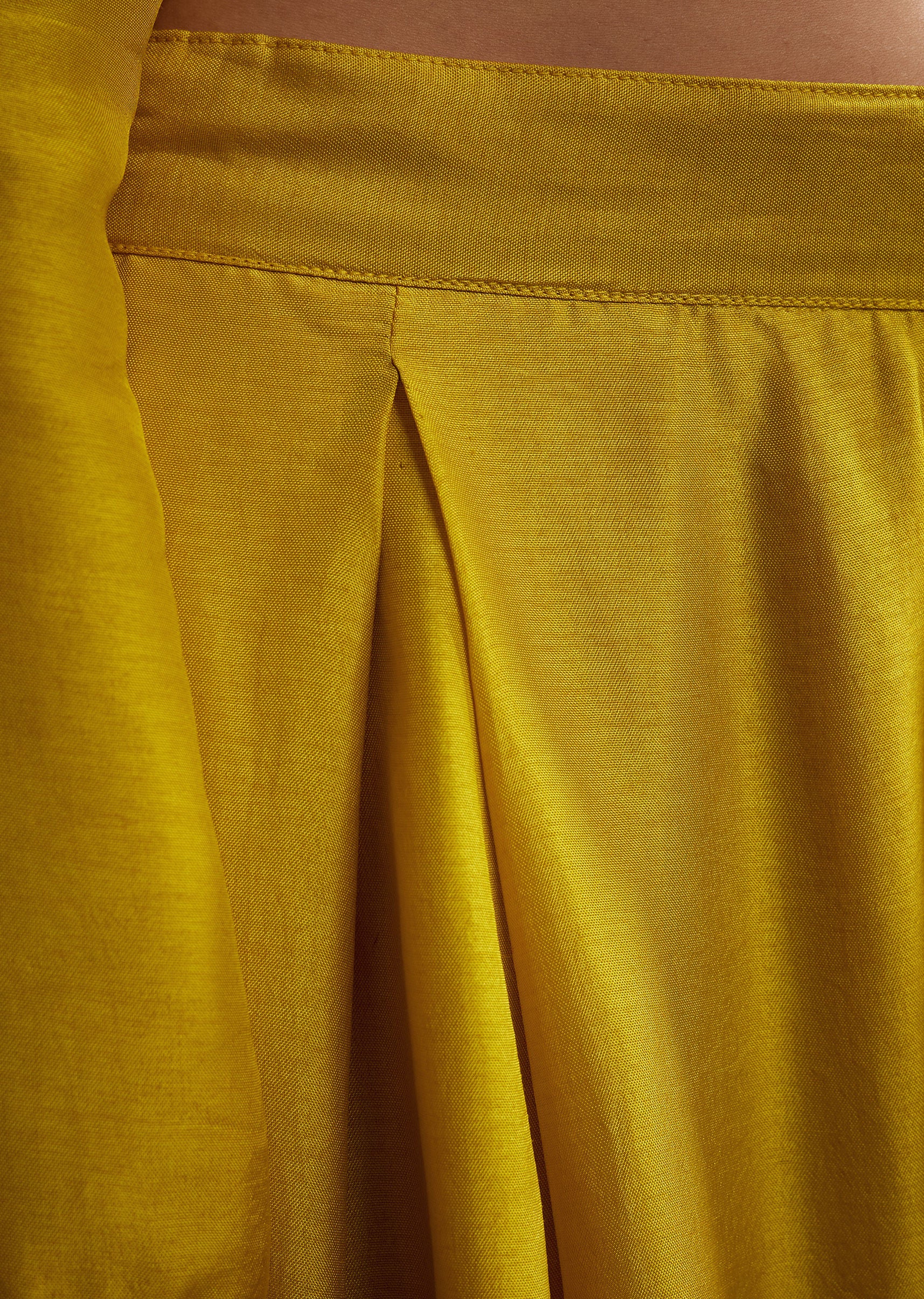 Yellow Russian Silk Palazzo Suit With Cut Dana And Sequins Work - Image 6