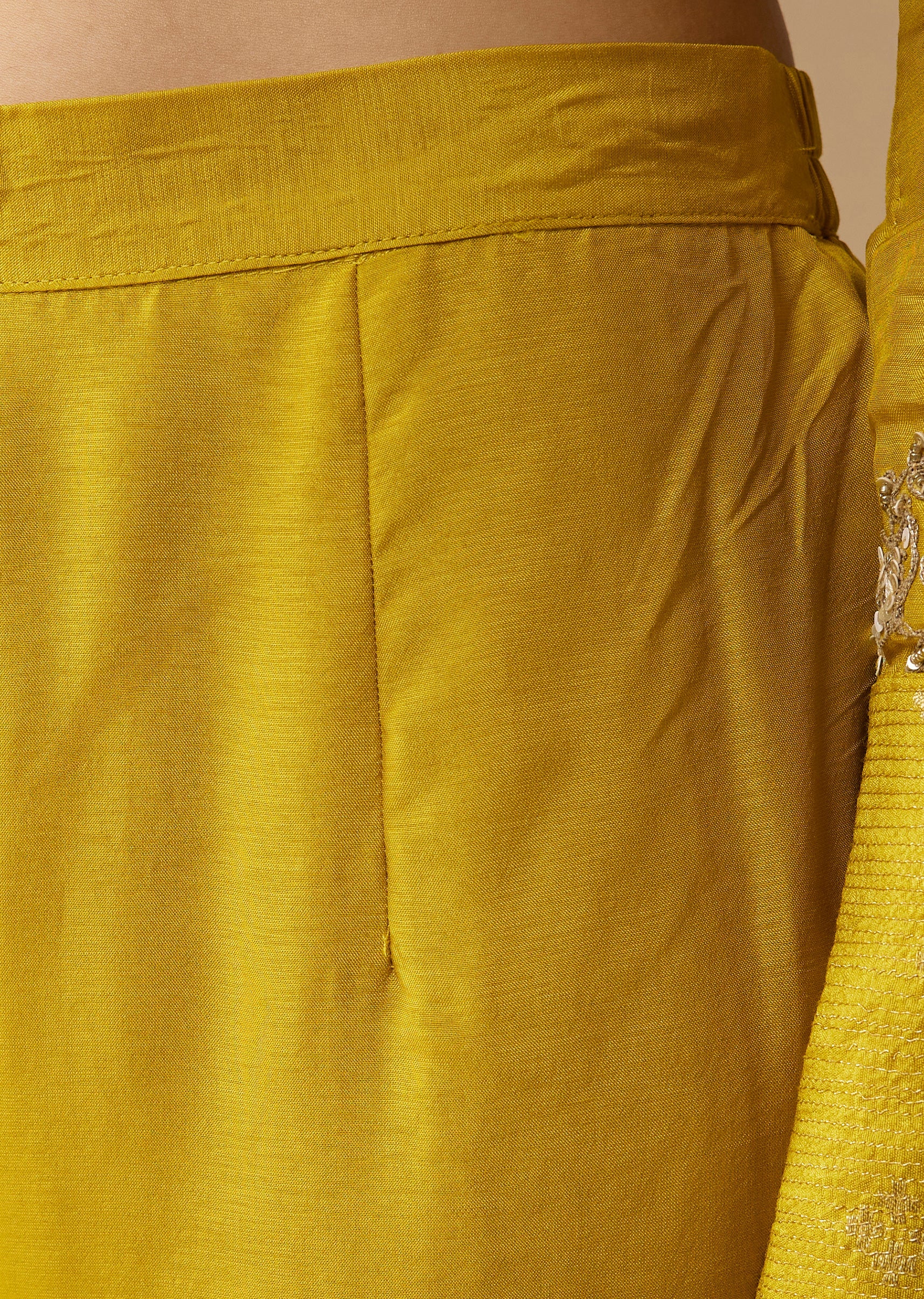 Yellow Sequin Embellished A-Line Anarkali Set - Image 6