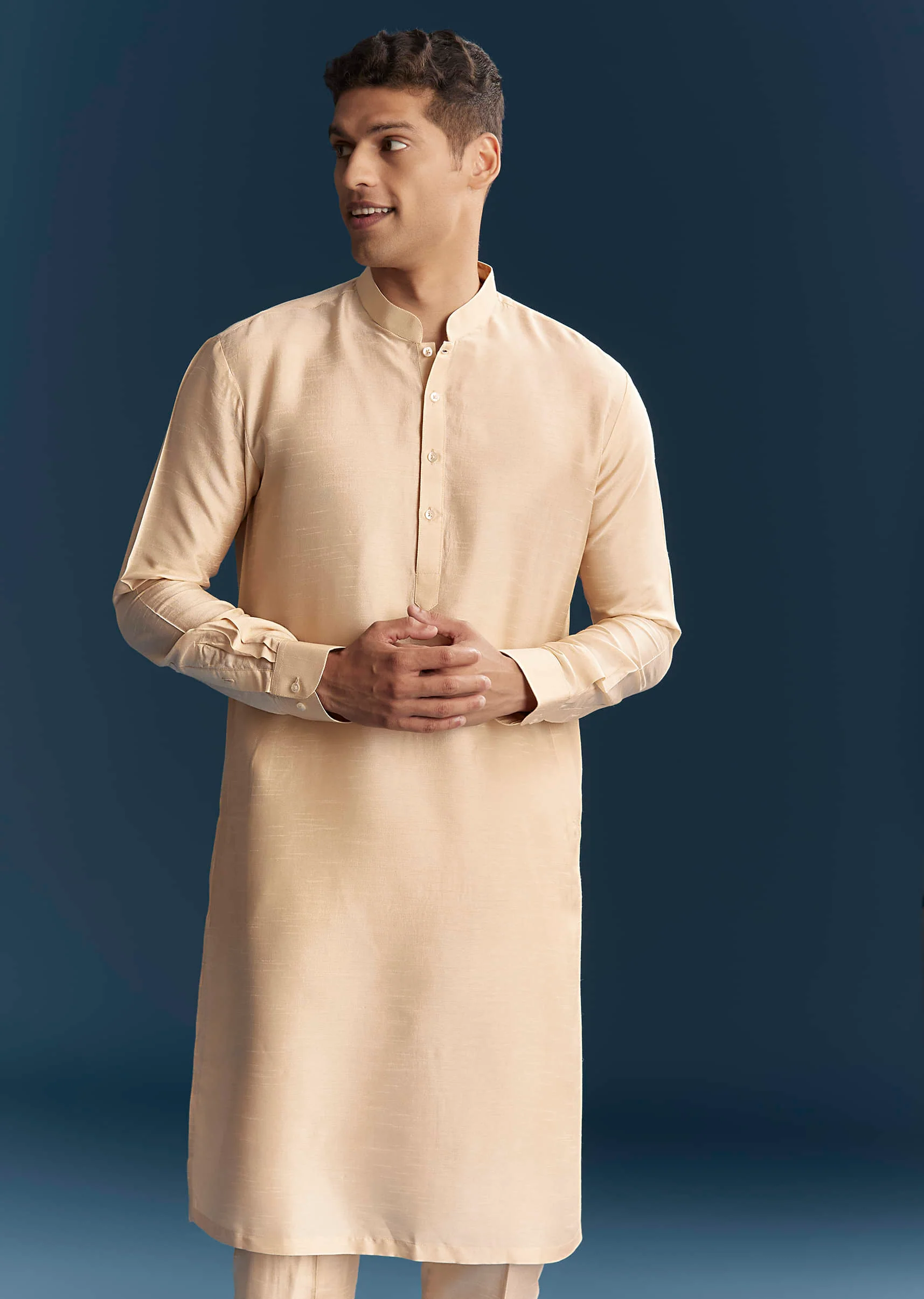 Yellow Silk Kurta Jacket Set For Men With Heavy Hand Embroidery - Image 6