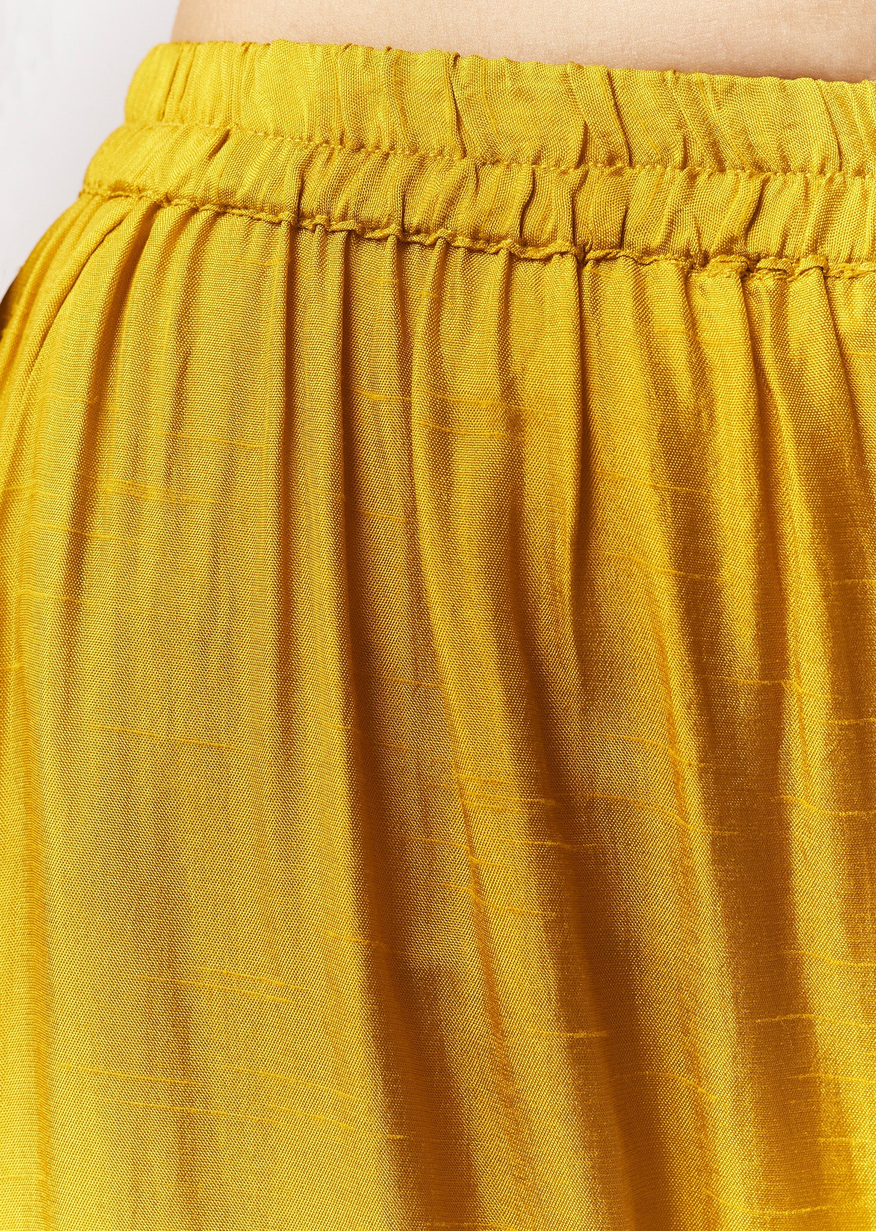 Yellow Zardosi Threadwork Kurta Palazzo Set With Dupatta - Image 6